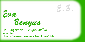 eva benyus business card